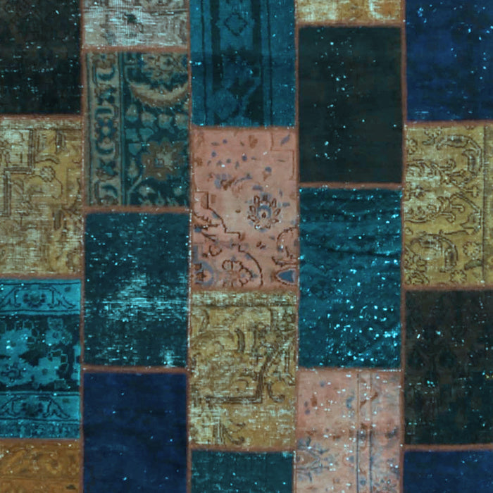 Patchwork Light Blue Transitional Rug, con1440lblu