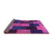 Sideview of Patchwork Purple Transitional Rug, con1440pur