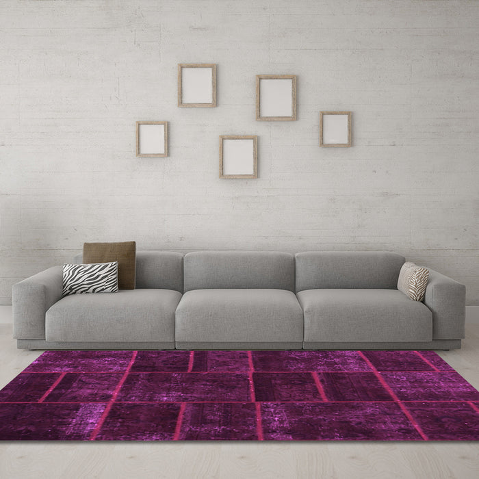 Machine Washable Abstract Pink Contemporary Rug in a Living Room, wshcon1441pnk