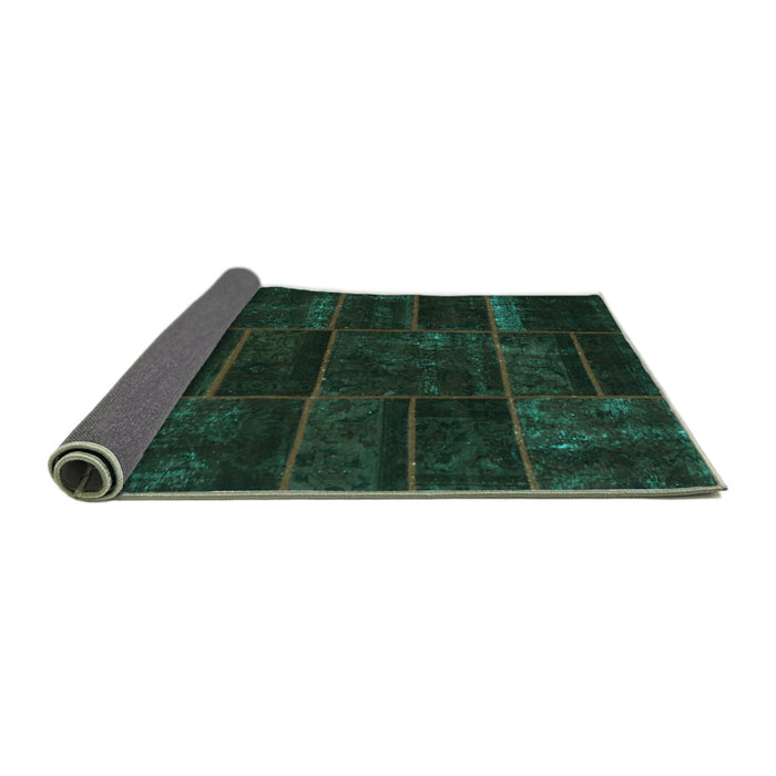 Sideview of Abstract Turquoise Contemporary Rug, con1441turq