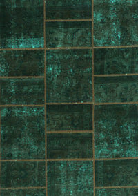 Abstract Turquoise Contemporary Rug, con1441turq