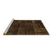 Sideview of Machine Washable Abstract Brown Contemporary Rug, wshcon1441brn