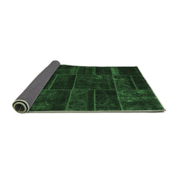 Sideview of Abstract Emerald Green Contemporary Rug, con1441emgrn