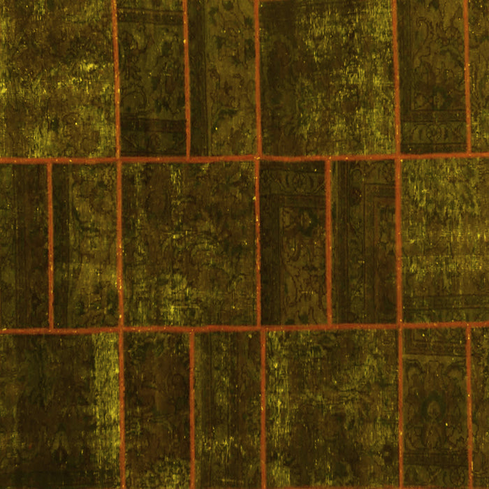 Square Abstract Yellow Contemporary Rug, con1441yw