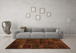 Machine Washable Abstract Orange Contemporary Area Rugs in a Living Room, wshcon1441org