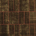 Square Machine Washable Abstract Brown Contemporary Rug, wshcon1441brn