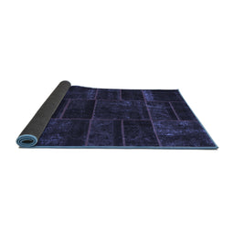 Sideview of Abstract Blue Contemporary Rug, con1441blu