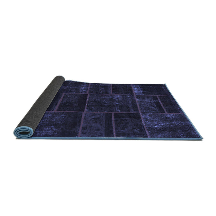 Sideview of Abstract Blue Contemporary Rug, con1441blu