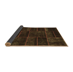 Sideview of Abstract Brown Contemporary Rug, con1441brn