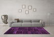 Machine Washable Abstract Purple Contemporary Area Rugs in a Living Room, wshcon1441pur