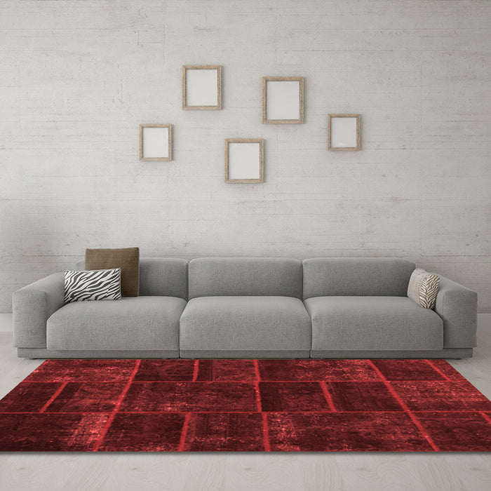 Contemporary Red Washable Rugs