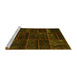 Sideview of Machine Washable Abstract Yellow Contemporary Rug, wshcon1441yw