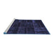 Sideview of Machine Washable Abstract Blue Contemporary Rug, wshcon1441blu