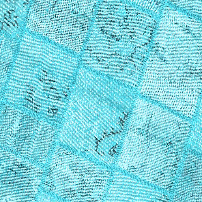 Machine Washable Patchwork Light Blue Transitional Rug, wshcon1442lblu
