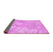 Sideview of Patchwork Pink Transitional Rug, con1442pnk