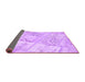 Sideview of Patchwork Purple Transitional Rug, con1442pur