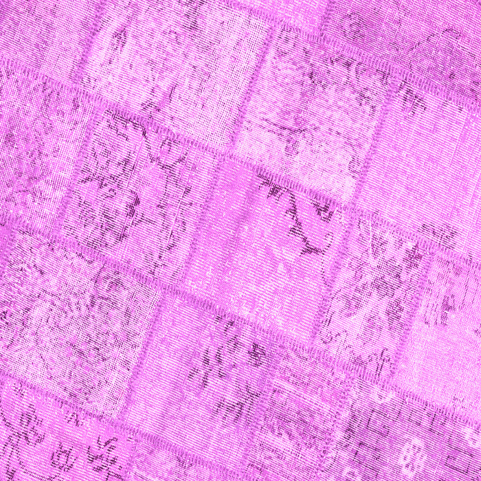 Square Machine Washable Patchwork Pink Transitional Rug, wshcon1442pnk