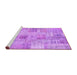 Sideview of Machine Washable Patchwork Purple Transitional Area Rugs, wshcon1443pur