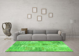 Machine Washable Patchwork Green Transitional Area Rugs in a Living Room,, wshcon1443grn