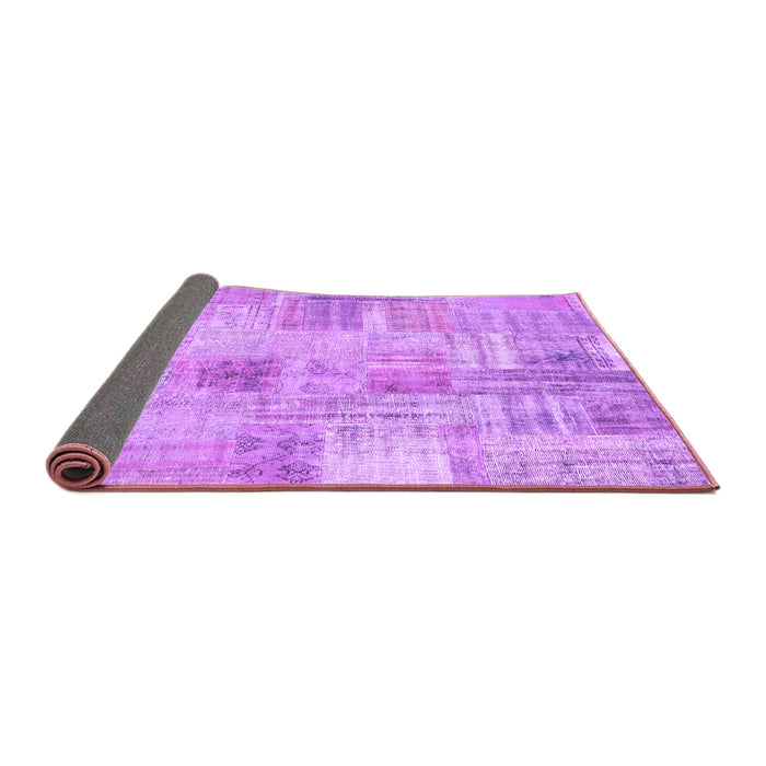 Sideview of Patchwork Purple Transitional Rug, con1443pur