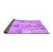 Sideview of Patchwork Purple Transitional Rug, con1443pur