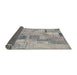 Thickness of Contemporary Pale Silver Gray Patchwork Rug, con1444