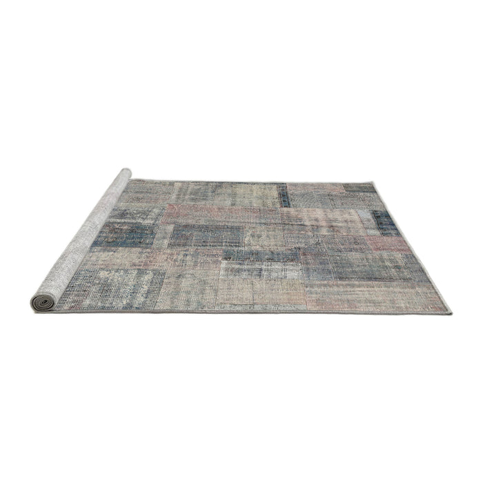 Serging Thickness of Machine Washable Contemporary Pale Silver Gray Rug, wshcon1444