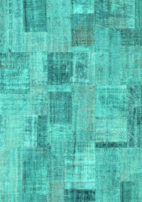 Patchwork Turquoise Transitional Rug, con1444turq