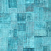 Square Patchwork Light Blue Transitional Rug, con1444lblu