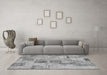 Machine Washable Patchwork Gray Transitional Rug in a Living Room,, wshcon1444gry