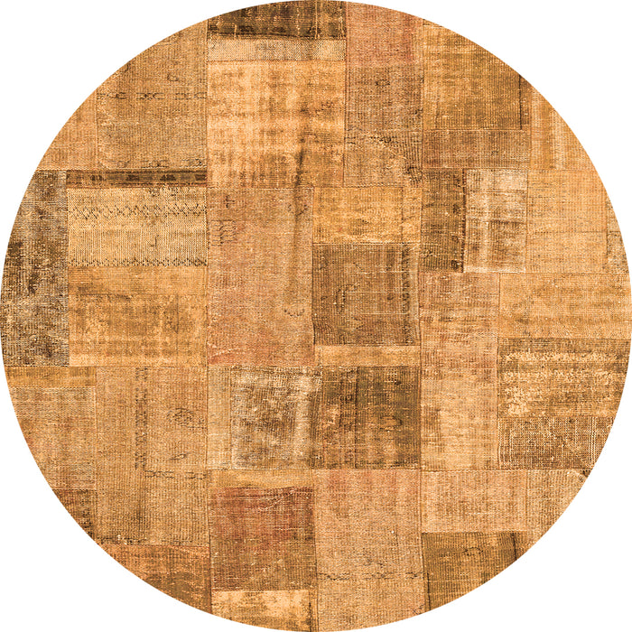 Square Patchwork Orange Transitional Rug, con1444org