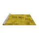 Sideview of Machine Washable Patchwork Yellow Transitional Rug, wshcon1444yw