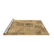 Sideview of Machine Washable Patchwork Brown Transitional Rug, wshcon1444brn