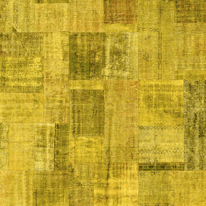 Patchwork Yellow Transitional Rug, con1444yw