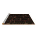 Sideview of Machine Washable Abstract Brown Contemporary Rug, wshcon1445brn