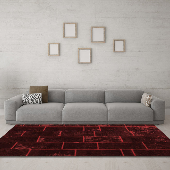 Contemporary Red Washable Rugs
