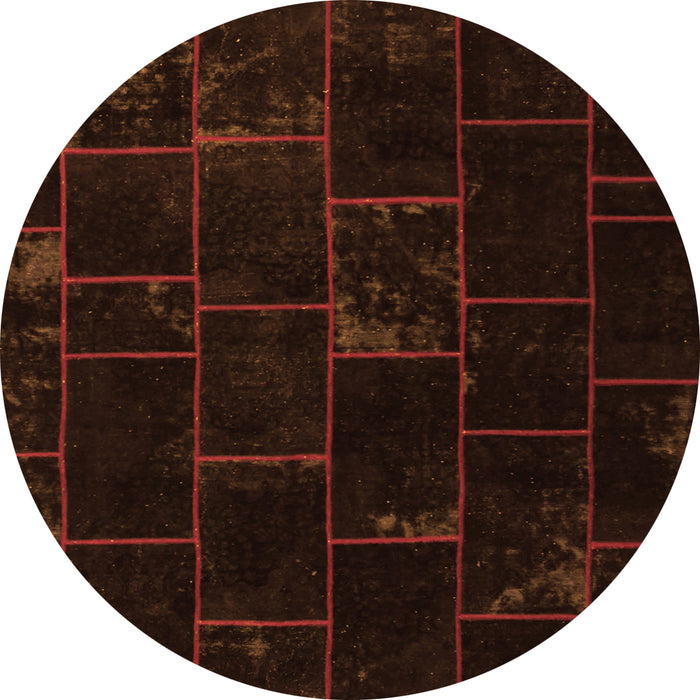 Square Abstract Orange Contemporary Rug, con1445org