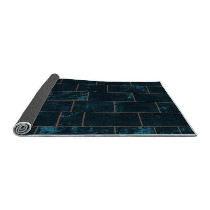 Sideview of Abstract Light Blue Contemporary Rug, con1445lblu
