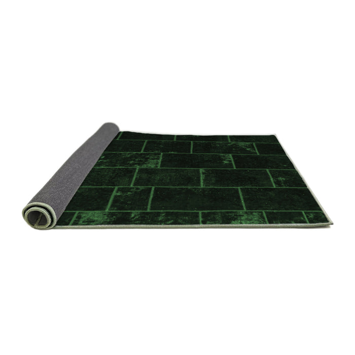 Sideview of Abstract Emerald Green Contemporary Rug, con1445emgrn