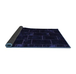 Sideview of Abstract Blue Contemporary Rug, con1445blu