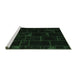 Sideview of Machine Washable Abstract Emerald Green Contemporary Area Rugs, wshcon1445emgrn