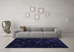 Machine Washable Abstract Blue Contemporary Rug in a Living Room, wshcon1445blu
