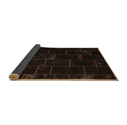 Sideview of Abstract Brown Contemporary Rug, con1445brn