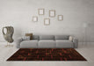 Machine Washable Abstract Orange Contemporary Area Rugs in a Living Room, wshcon1445org