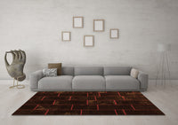 Machine Washable Abstract Orange Contemporary Rug, wshcon1445org