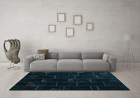 Machine Washable Abstract Light Blue Contemporary Rug, wshcon1445lblu