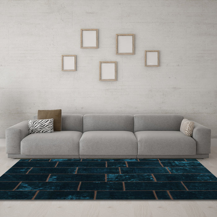Machine Washable Abstract Light Blue Contemporary Rug in a Living Room, wshcon1445lblu