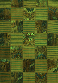 Patchwork Green Transitional Rug, con1446grn