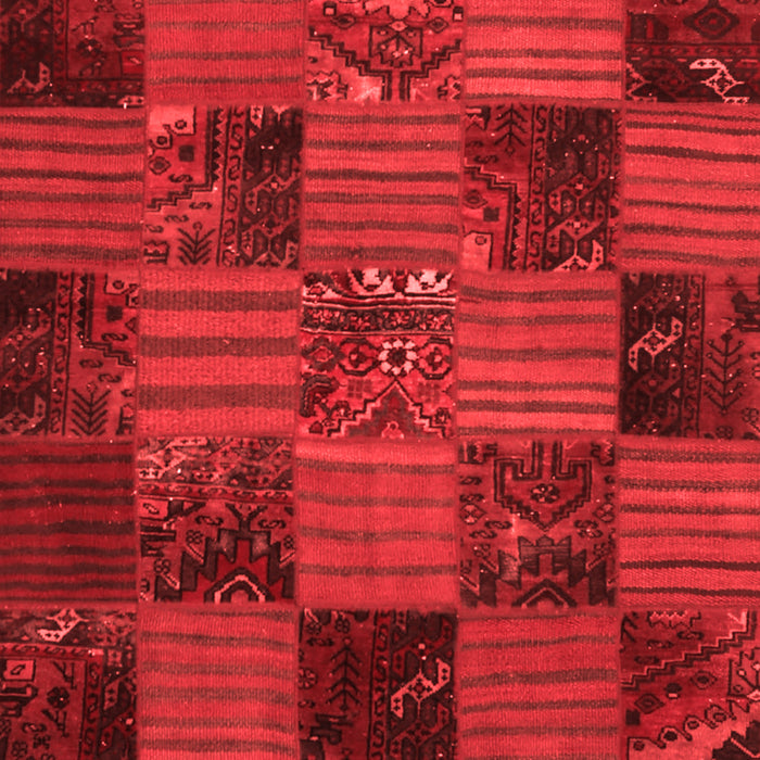 Patchwork Red Transitional Area Rugs
