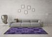 Machine Washable Patchwork Blue Transitional Rug in a Living Room, wshcon1446blu